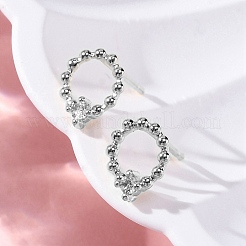 Серьги-гвоздики из циркония&nbsp;EJEW-Q014-33P