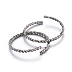 変色しない304ステンレススチールオープン丸カン  ツイストラウンド  ステンレス鋼色  21.5~22x1.5mm  内径：19~20mm&nbsp;X-STAS-F191-11P-D