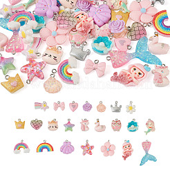 46шт 23 стиля подвески из непрозрачной и прозрачной смолы RESI-TA0001-57