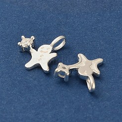 925 подвеска в виде рождественского пряничного человечка из стерлингового серебра с прозрачными кубическими цирконами STER-Z104-01S