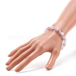 Brazalete curativo de reiki con cuentas de cuarzo rosa natural&nbsp;X1-BJEW-TA00023-01