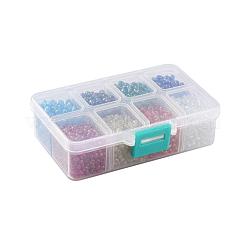 1 Box 6/0 Glas Saatperlen transparente Farben Regenbogen DIY lose Spacer Mini Spacer&nbsp;SEED-X0050-4mm-09