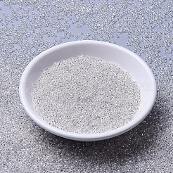MIYUKIラウンドロカイユビーズ  日本製シードビーズ  11/0  （rr1)シルバーラインクリスタル  11/0  2x1.3mm  穴：0.8mm  約5500個/50g&nbsp;SEED-X0054-RR0001