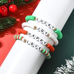 4 комплект браслетов ручной работы из полимерной глины с бусинами хейши&nbsp;BJEW-FS00030