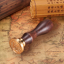 Поделки письмо записки латунь сургучной печати штампы и наборы деревянной ручкой AJEW-PH0010-K