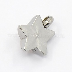 201ステンレススチールラインストーンスターチャームペンダント  グレードA  多面カット  ライトシャム  9x8x3mm  穴：1mm&nbsp;RB-M030-01C