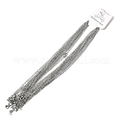 12 Stück 2.4 mm 304 Edelstahl strukturierte Kabelkette Halskette für Damen und Herren&nbsp;NJEW-H093-18P-02