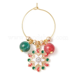 Encantos de copa de vino de esmalte de aleación de tema navideño&nbsp;AJEW-JO00194