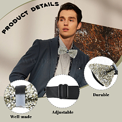 1шт полиэстер со стразами галстуки-бабочки для жениха&nbsp;AJEW-SP0003-32E
