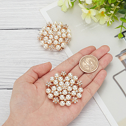 1 пара съемных пряжек для обуви из искусственного жемчуга с цветочным узором из АБС-пластика&nbsp;DIY-WR0004-08A