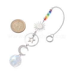 Латунь солнце луна звезда подвесные украшения&nbsp;HJEW-JM01950-01