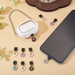 15 шт. 5-х цветные эмалевые заглушки для мобильных телефонов&nbsp;HJEW-TA00373