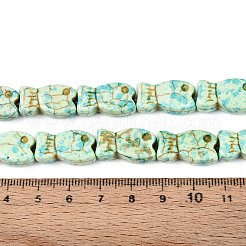 С напылением окрашенные синтетические бирюзовые бусинки TURQ-T004-16A