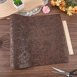 花柄PVCレザー生地  服飾材料  DIYの工芸品について  ココナッツブラウン  1350x303x3mm&nbsp;DIY-WH20076-42A