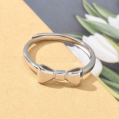 925 регулируемое кольцо-бантик из стерлингового серебра для женщин&nbsp;RJEW-R008-02S-02