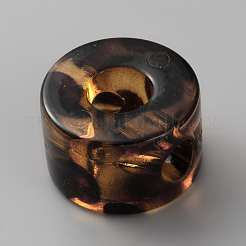 ヒョウ柄アクリルヨーロピアンビーズ  大穴ビーズ  アルファベットのO  21.5x14mm  穴：6mm&nbsp;MACR-FZC0001-02C