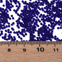 透明チェコガラスシードビーズ15/0個  ラウンド  ダークブルー  1.5x1mm  穴：0.5mm  約500 G /袋&nbsp;SEED-N004-004-15
