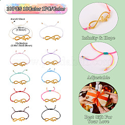 Set di 10 braccialetti Infinity in lega a 10 colori con speranza&nbsp;BJEW-TAC0008-01