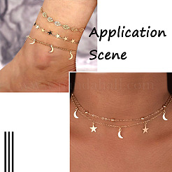 2 Stil handgefertigte Messing-Kabelketten & Stangengliederketten&nbsp;CHC-KS0001-01