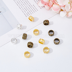 80 шт. 4-х цветные бусины-рондели в тибетском стиле из сплава FIND-DC0002-61