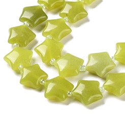 Natürliche Zitronen Jade Perlen Stränge&nbsp;G-NH0005-004