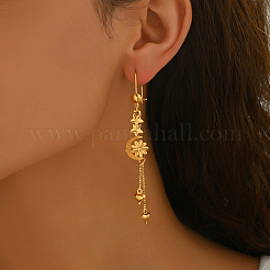 Серьги-кольца с кисточками из латуни&nbsp;CV0060-2