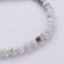 Натуральный Howlite бисерные браслеты простирания&nbsp;BJEW-JB02459-06