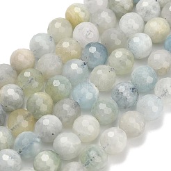 Природные Аквамарин бисер нитей G-L642-F05-8mm