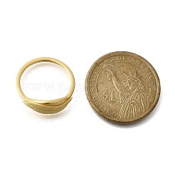 Fingerring aus Edelstahl 304 mit strukturiertem Blatt für Damen&nbsp;RJEW-L126-02B-G