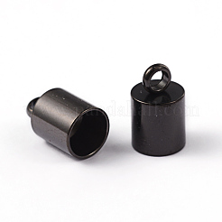 柱 304 ステンレススチールコードエンド  イオンプレーティング（ip）  電気泳動黒  10x6mm  穴：2mm  内径：5mm&nbsp;X-STAS-L176-16