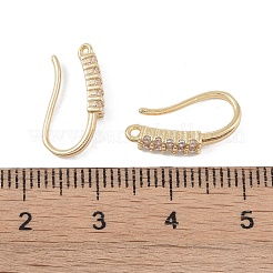 Латунь микро проложить кубического циркония серьги крючки&nbsp;KK-U008-14G