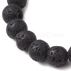 8 mm runde Stretch-Armbänder aus natürlichem Lavastein&nbsp;BJEW-JB10467-01