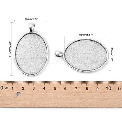 Тибетский стиль овальный сплава сеттинги кабошон большой кулон X-TIBEP-Q045-051AS-RS