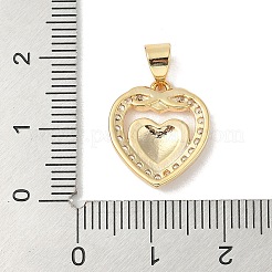 Pendenti con micro pavé di zirconi trasparenti placcati in ottone smaltato&nbsp;KK-K380-04G-01