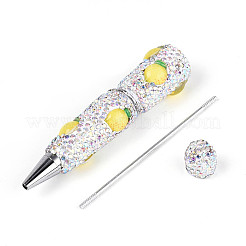 Шариковая ручка с паве из смолы и полимерной глины со стразами AJEW-T013-04K