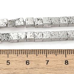 Galvanisierte natürliche Lavasteinperlenstränge&nbsp;G-L606-E02-01A