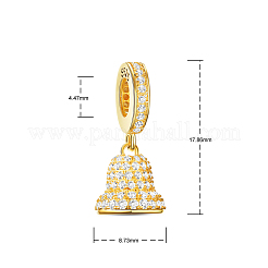 925 pendentif cloche de Noël en argent sterling et oxyde de zirconium&nbsp;TS-P-215