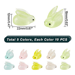 Decorazione display in resina luminosa 50 pz 5 colori&nbsp;DJEW-GA0001-42