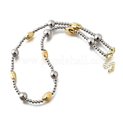 Двухцветные латунные круглые и овальные бусины NJEW-D314-08PG