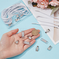 Rechteckige Schuhschnallenclips aus Messing und Zinklegierung mit Strassen&nbsp;FIND-HY0003-93P