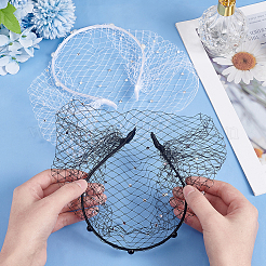 2 шт. 2 цвета свадебных страз жемчужная сетка фата тканевые резинки для волос OHAR-BC0001-03