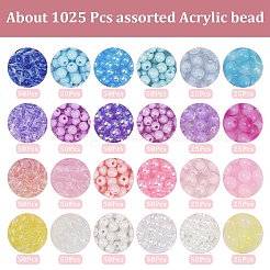 Круглые акриловые бусины своими руками наборы для изготовления бижутерии DIY-YW0011-64