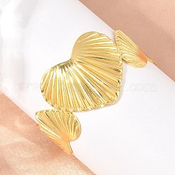 真鍮製カフバングル  女性用ハート型バングル  カドミウムフリー＆鉛フリー  長持ちメッキ  ラックめっき  18KGP本金メッキ  内径：2.28インチ（5.8cm）&nbsp;KK-A305-01G