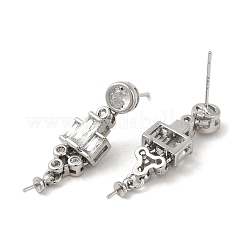 Латунные серьги-гвоздики из циркония&nbsp;KK-M270-29P