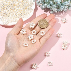 200 шт. 2 стиля бусины из искусственного жемчуга из АБС-пластика&nbsp;OACR-YW0004-44