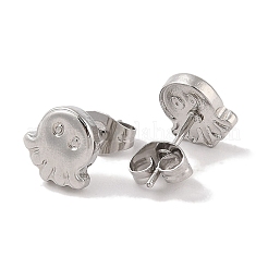 Некорневая нержавеющая сталь 304 серьги-гвоздики в виде осьминога для женщин&nbsp;EJEW-G389-03P