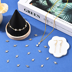 50 шт. латунные подвески-коннекторы с прозрачным кубическим цирконием&nbsp;KK-BBC0023-16