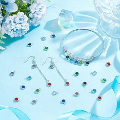 48 шт. 8-цветные подвески-цветы из натурального кварца с гальваническим покрытием из нержавеющей стали&nbsp;STAS-UN0056-90