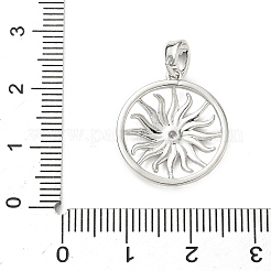 真鍮製マイクロパヴェキュービックジルコニアペンダント  太陽のチャーム  プラチナ  20x18x3mm  穴：5x2.8mm&nbsp;KK-F914-02B-P