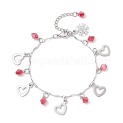 Браслеты с подвесками из нержавеющей стали и сплава 304 со стразами BJEW-JB12447-03